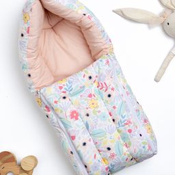 Haus & kinder Cotton Carrier Nest Cum Sleeping Bag  Ditsy Bloom - Peach-picture-3
