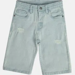 MINI KLUB Cotton Distressed Shorts - Blue-picture-11