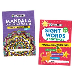Practice Assignments Book, Mandala Colouring, Sight Words & Sentences, Set of 2 Books - English-image-38