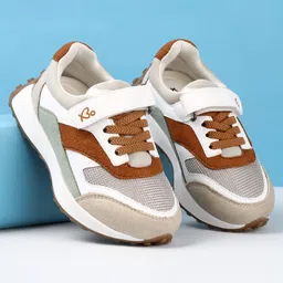 Babyoye Velcro Closure Sneakers - Brown & Grey-picture-26