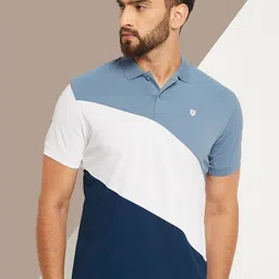 OGEN Men Colourblocked Polo Collar Applique T-shirt-picture-22
