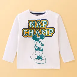 Babyoye Disney Interlock Cotton Knit Full Sleeves Night Suit With Mickey Mouse Graphics - Multicolour image 2