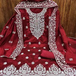 Suha Embroidered Unstitched Dress Material image 3