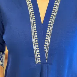 KALINI Women Ethnic Motifs Embroidered Regular Thread Work Pure Cotton Kurta with Trousers image 5