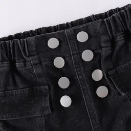 Kookie Kids Denim Shorts With Bow Detailing - Black image 3