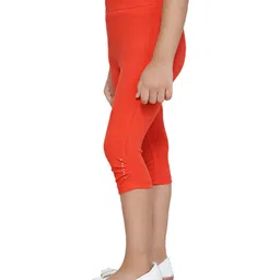 Tiny Girl Knitted Stone Embellished Leggings - Tomato Red image 4