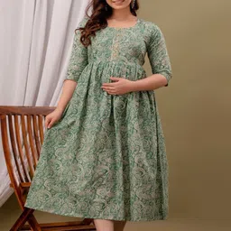MAINA CREATION Women Floral Printed Cotton Anarkali Kurta-image-52