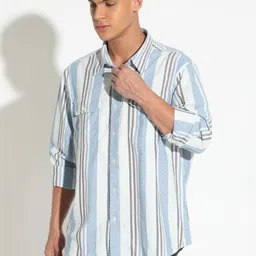 SHOWOFFFF Men Comfort Striped Casual Shirt image 2