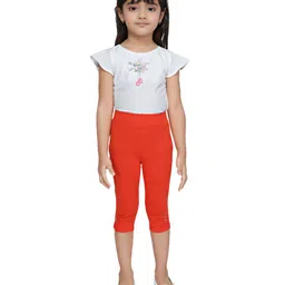 Tiny Girl Knitted Stone Embellished Leggings - Tomato Red image 5