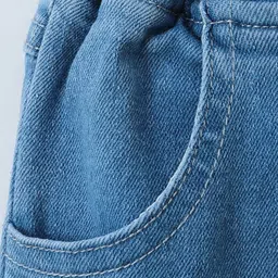 Mark & Mia Full Length Washed Bootcut Denim Jeans with Bow Applique - Blue image 4