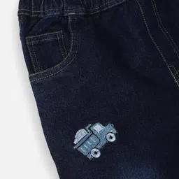 nautinati Nauti Nati Cotton Denim Vehicles Embroidered Mild Washed Jeans - Dark Blue image 5