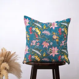 Jaipur Chintz Blue Floral Printed Square Cushion Covers-image-72