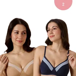 bodyline Valentine Pack of 2 Medium Coverage Lightly Padded Cotton T-Shirt Bras-picture-14