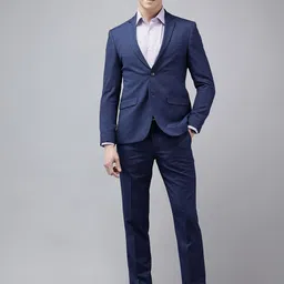Park Avenue Men Checked Super Slim Neo Fit Single-Breasted Two-Piece Party Suit-picture-27