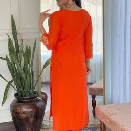 Women Basket Women Embroidered Regular Kurti with Trousers & With Dupatta image 2