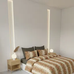 The Rajwadi Mustard & Cream-Coloured Floral 250 TC Queen Bedsheet with 2 Pillow Covers-picture-30