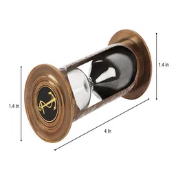 EXIM DECOR Gold-Toned & Black Tube Type Sand Timer Showpiece image 2