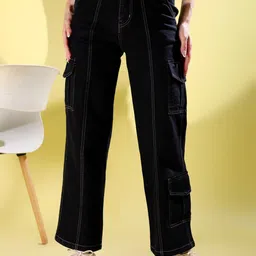 Fashion2wear Women Loose Wide Leg High-Rise Stretchable Jeans-image-18