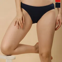 Moda Rapido Pack of 3 Super Combed Cotton Mid-Rise Bikini Briefs-image-65