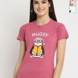 Dreambe Women Pack Of 3 Typography Printed Round Neck Cotton T-shirts-picture-12