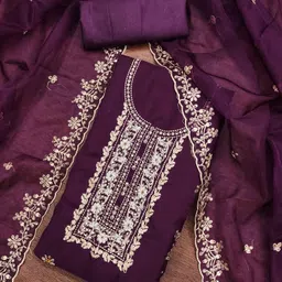 MANVAA Embroidered Organza Unstitched Dress Material-picture-26