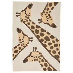 ikea sandlöpare Rug, flatwoven, beige brown/giraffe pattern, 90x130 cm image 1