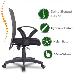 roarwood VISION SEATING Mesh Back Office Chairs Fabric Mesh Black,Grey, Utype Grey image 3