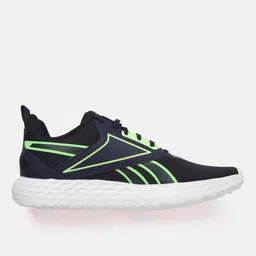 Reebok Men Navy Blue & Green Woven Design Hatton Running Shoes image 3