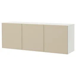 ikea bestå Wall-mounted cabinet combination, white/Krukmakare beige, 180x42x64 cm image 1