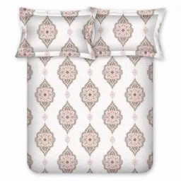 BOMBAY DYEING Peach-Coloured Printed 144 TC Cotton King Bedsheet Set 2.74 m x 2.74 m image 4