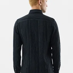 Snitch Vertical Striped Button-Down Collar Slim Fit Casual Shirt image 4