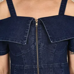 PUELLA Women Denim Fit & Flare Dress image 4