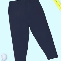 Kiddopanti Cotton Lycra Solid Capris - Navy Blue-picture-26