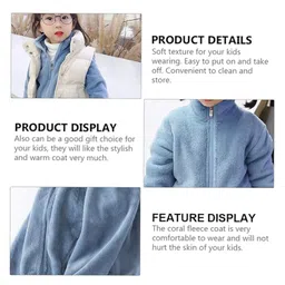 Babymoon Fleece Full Sleeves Solid Jacket - Sky Blue image 3