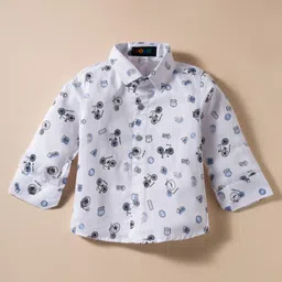 Robo Fry Cotton Woven Knit Full Sleeves 3 Piece Party Suit with Bow & Cap with Text Print - Light Blue & White image 2