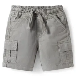 Babyhug Cotton Woven Half Sleeves Shirt and Short With Pockets & Stripes - Grey & Light Blue image 4