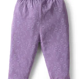 CUCUMBER Sinker Knit Full Sleeves Co-Ord Night Suit with With Octopus Print - Purple image 5