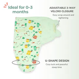 Tidy Sleep Baby Hug-Me U-Shape Wrapper for Newborns Green Wildcity image 5