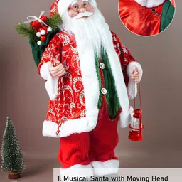 Little Surprise Box LLP Red & White Robe Moving Face Musical Santa Home & Table Decor image 5