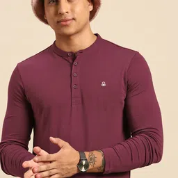 United Colors of Benetton Men Henley Neck Pure Cotton Slim Fit T-shirt-picture-28