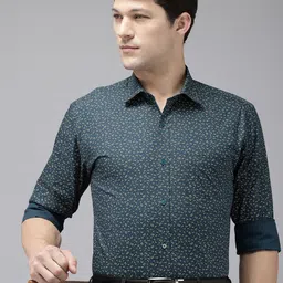 Park Avenue Pure Cotton Slim Fit Floral Printed Opaque Formal Shirt-picture-38