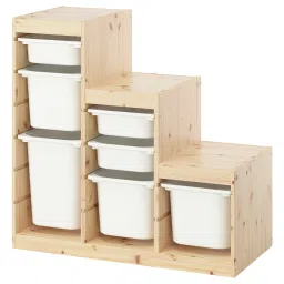 ikea trofast Storage combination with boxes, light white stained pine/white, 94x44x91 cm-picture-21