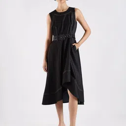 Calvin Klein Jeans Women Round Neck Fit & Flare Midi Dress image 2