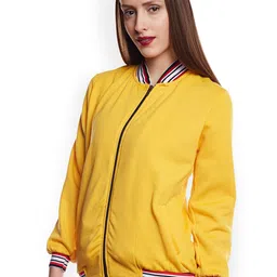 Belle Fille Women Yellow Solid Lightweight Tailored Jacket image 2