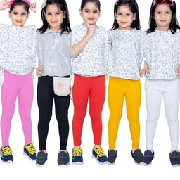 Tik Tok WEARS Girls Pink Churidar Length Leggings-image-3