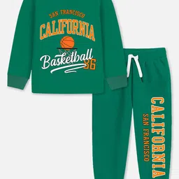 YK X Trampoline Boys Graphic Printed Round Neck T-shirt With Jogger image 5