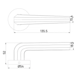 Quba Platini Door Handle Zinc Alloy RG/RGM Finish, Q 5002 image 2