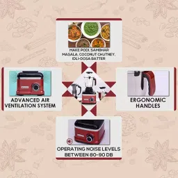 Wonderchef Sumo DLX 1000 W Rust Black Mixer Grinder (63154743) image 5