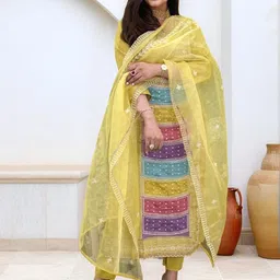 Aaghnya Women Viscose Rayon Embroidered Kurta Sets-image-6