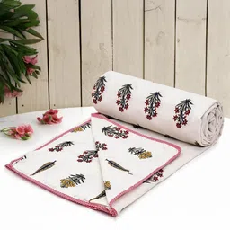 Anadhika Pink Floral AC Room Single Bed Dohar-picture-22